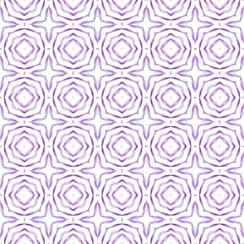 Medallion seamless pattern. Purple resplendent boho chic summer design. Textile ready pretty print, swimwear fabric, wallpaper, wrapping. Watercolor medallion seamless border.