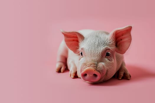 Photo of piggy on a pink background