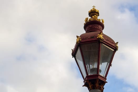 Vintage street lamps in the city of Dusseldorf. High quality photo