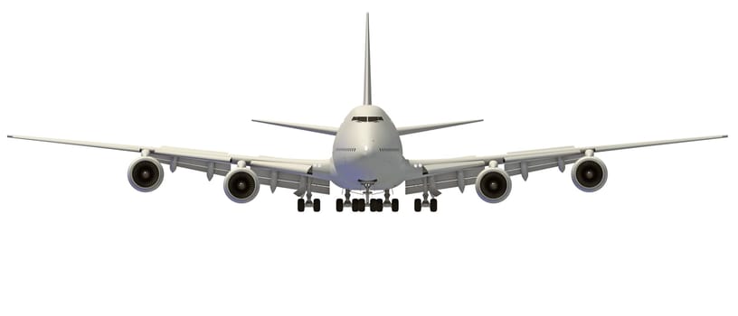 Jet Plane 3D rendering model on white background