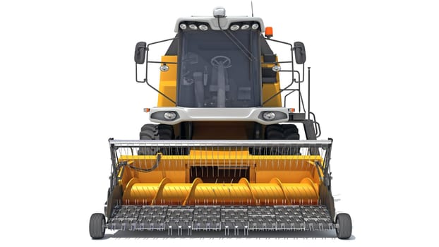 Combine Harvester 3D rendering model on white background