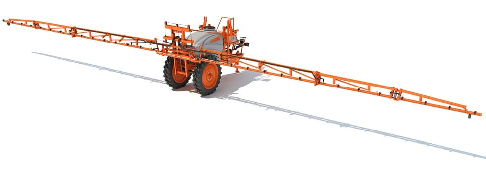 Farm Sprayer 3D rendering model on white background