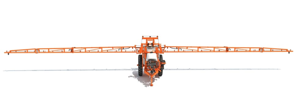 Farm Sprayer 3D rendering model on white background