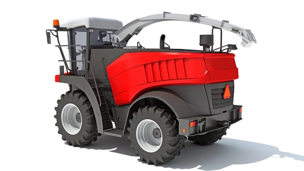 Combine Harvester 3D rendering model on white background