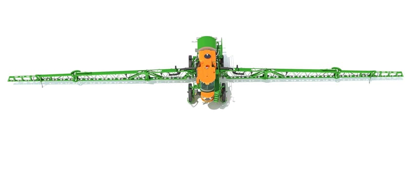 Farm Sprayer 3D rendering model on white background