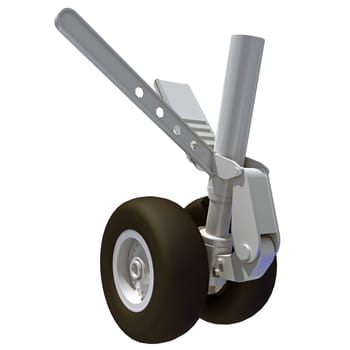 Aircraft Landing Gear 3D rendering model on white background