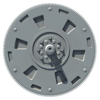 Engine Flywheel 3D rendering model on white background