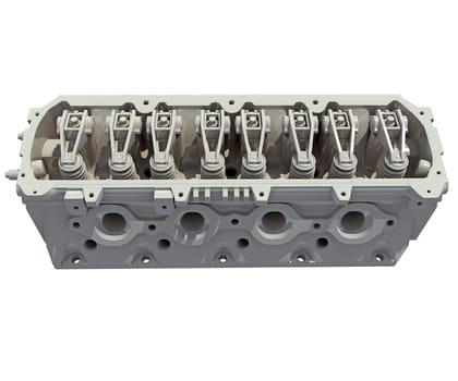 Engine Fuel System 3D rendering model on white background