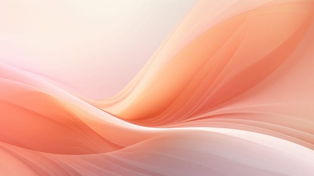 Color of the year 2024 Peach Fuzz. Silk fabric with a delicate peach color. Abstract background AI