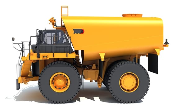 Off Highway Water Truck 3D rendering model on white background