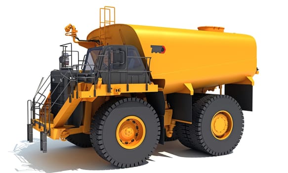 Off Highway Water Truck 3D rendering model on white background