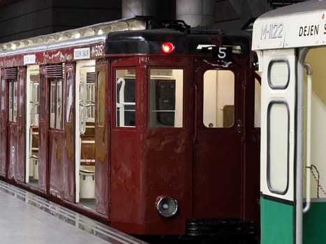 Old Madrid spain metro wagon detail