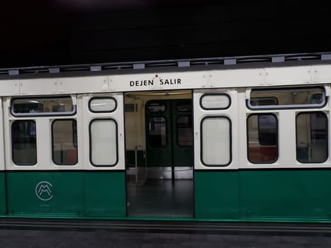 Old Madrid spain metro wagon detail