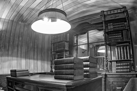 Books Shelf inside a library