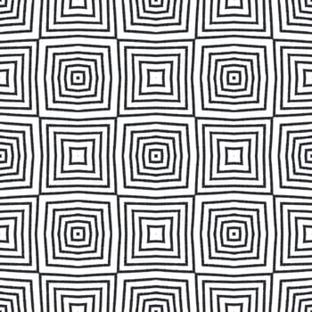 Striped hand drawn pattern. Black symmetrical kaleidoscope background. Repeating striped hand drawn tile. Textile ready worthy print, swimwear fabric, wallpaper, wrapping.