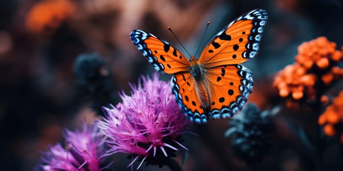 Colorful butterfly on the flower