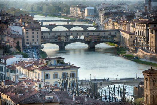 Florence Ponte Vecchio bridge view cityscape