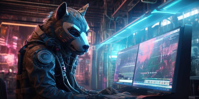 Cyberdog in future, futurism concept