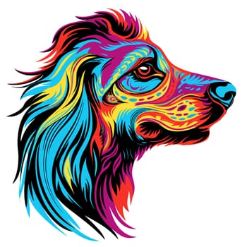 Funny cartoon dog in decorative vector pop art style. Template for poster, t-shirt print, sticker, design element, etc.
