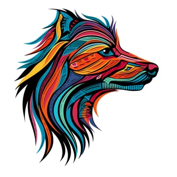 Funny cartoon dog in decorative vector pop art style. Template for poster, t-shirt print, sticker, design element, etc.