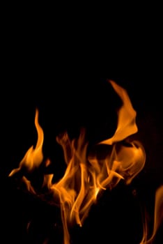 Isolated Flames on black background