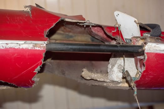 kayak damaged by white shark attack in Australia