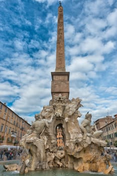 Rome Navona place fountain view