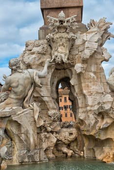 Rome Navona place fountain view