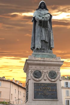 Giordano Bruno statue in rome