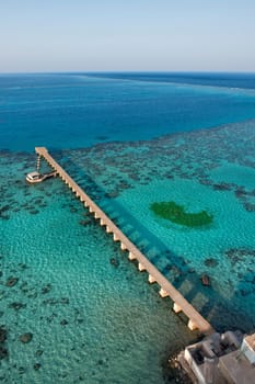 Africa, Sudan Sanganeb lightouse reef view at sunset