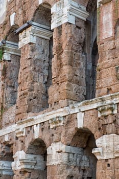 Columns detail of Theater teatro marcello in Rome 