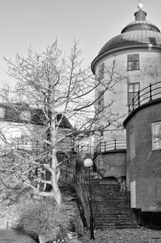 stockholm view in black and white