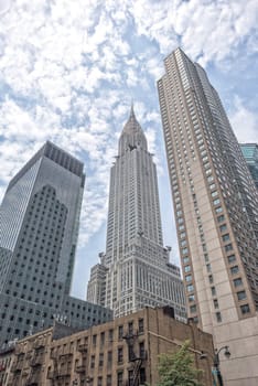 NEW YORK chrysler building on cloudy day