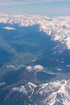 Alps Aerial View from airplane