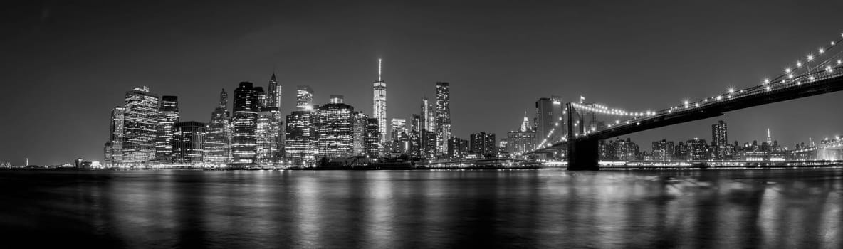 new york manhattan night view from brooklyn