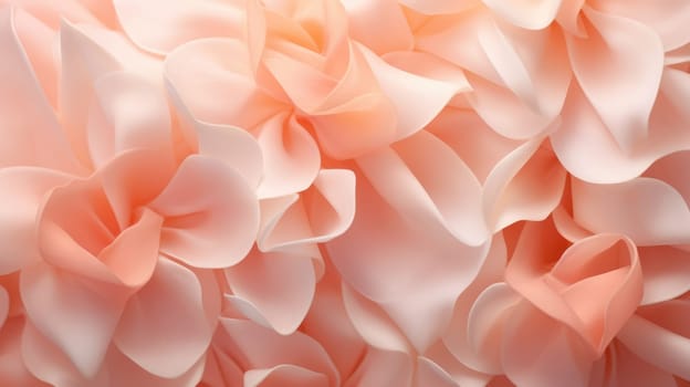 The flowers petals are a soft peach color, close up macro nature background. AI
