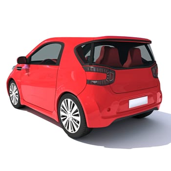 Car 3D rendering model on white background