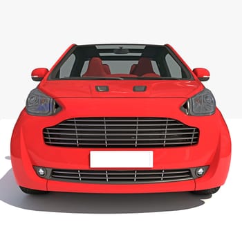 Car 3D rendering model on white background