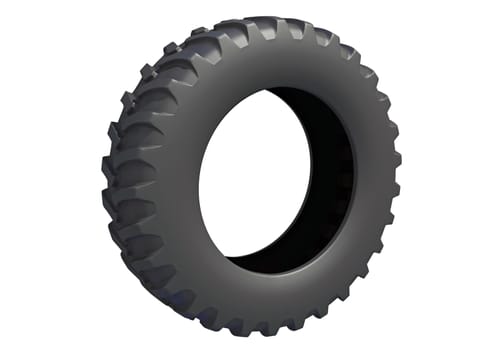 Off Road Tire 3D rendering model on white background