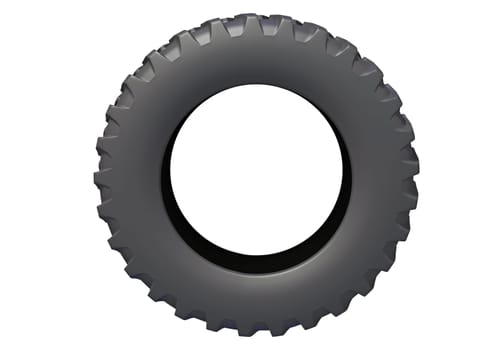 Off Road Tire 3D rendering model on white background