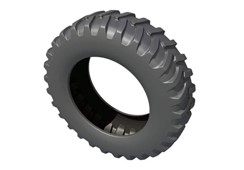 Off Road Tire 3D rendering model on white background