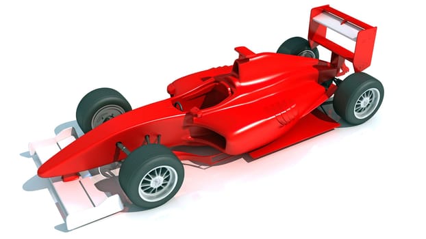 Race Car 3D rendering model on white background