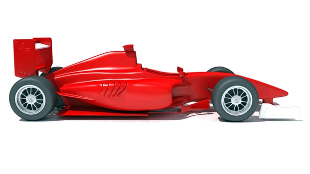 Race Car 3D rendering model on white background