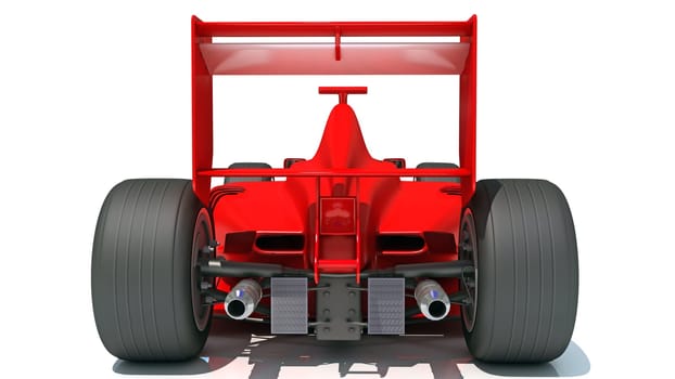 Race Car 3D rendering model on white background