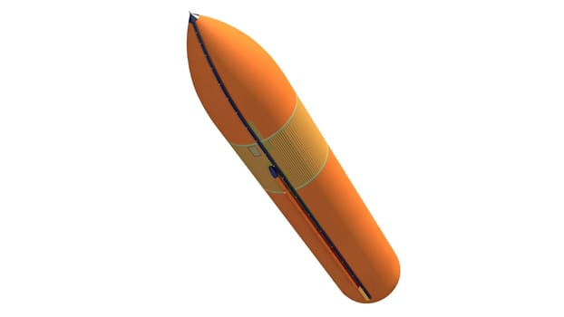 Shuttle Rocket External Tank 3D rendering model on white background