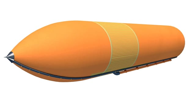 Shuttle Rocket External Tank 3D rendering model on white background