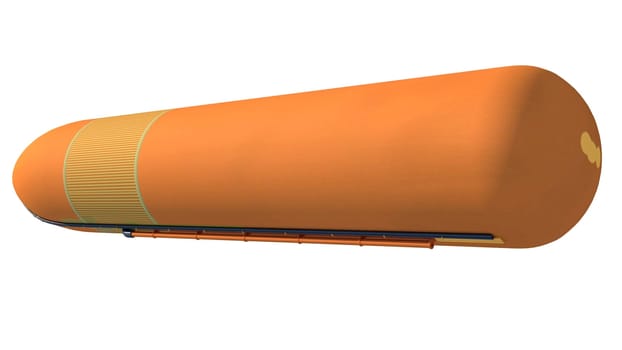 Shuttle Rocket External Tank 3D rendering model on white background