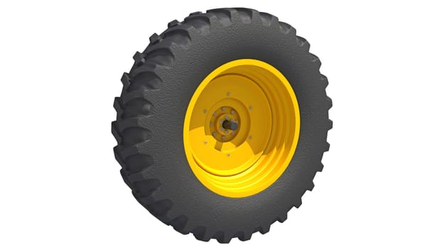Off Road Tire 3D rendering model on white background