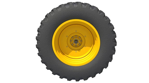 Off Road Tire 3D rendering model on white background