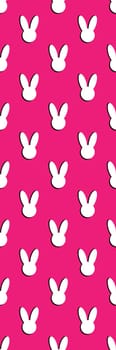 Pink bookmark with white Easter bunnies pattern